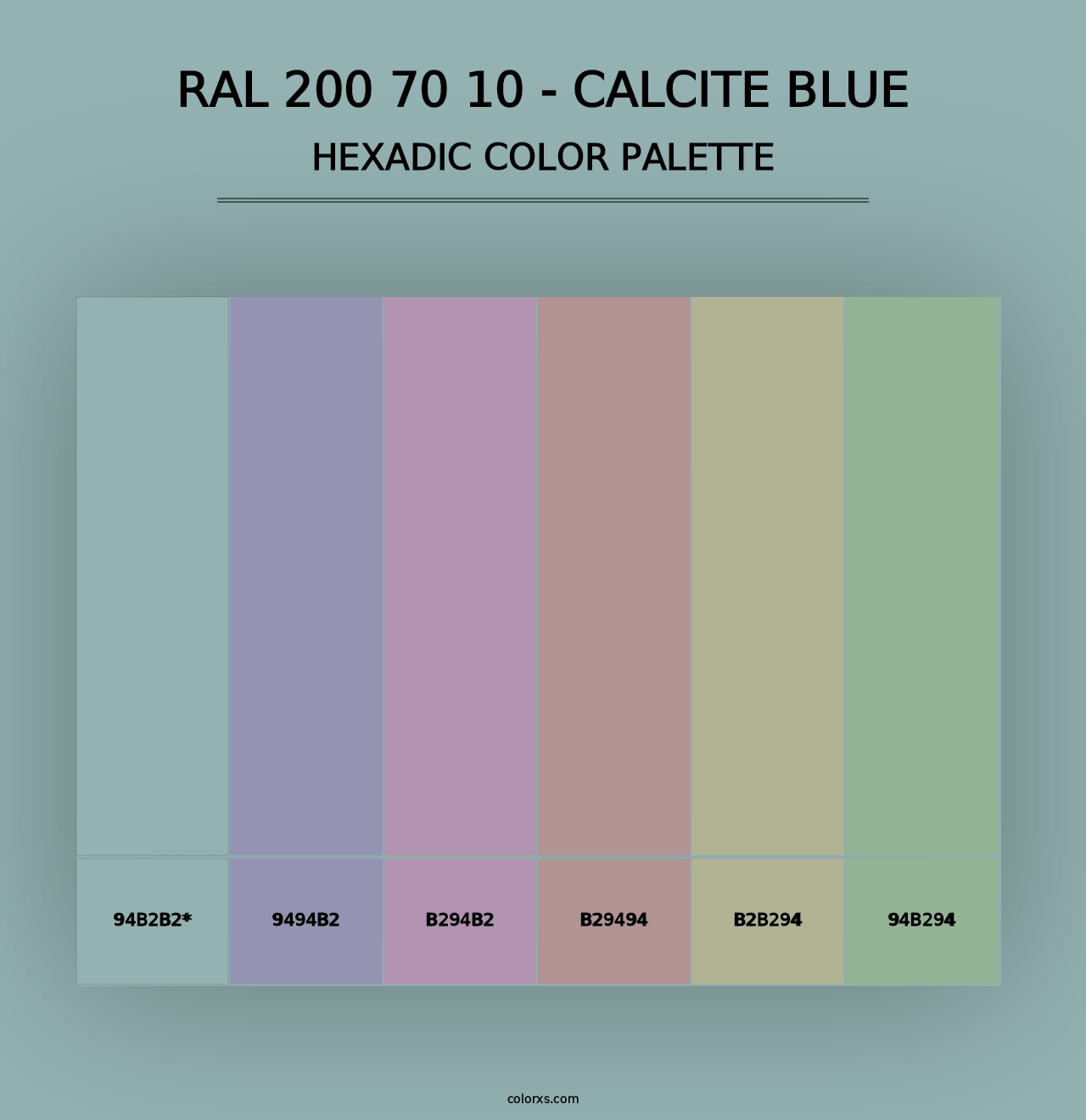 RAL 200 70 10 - Calcite Blue - Hexadic Color Palette