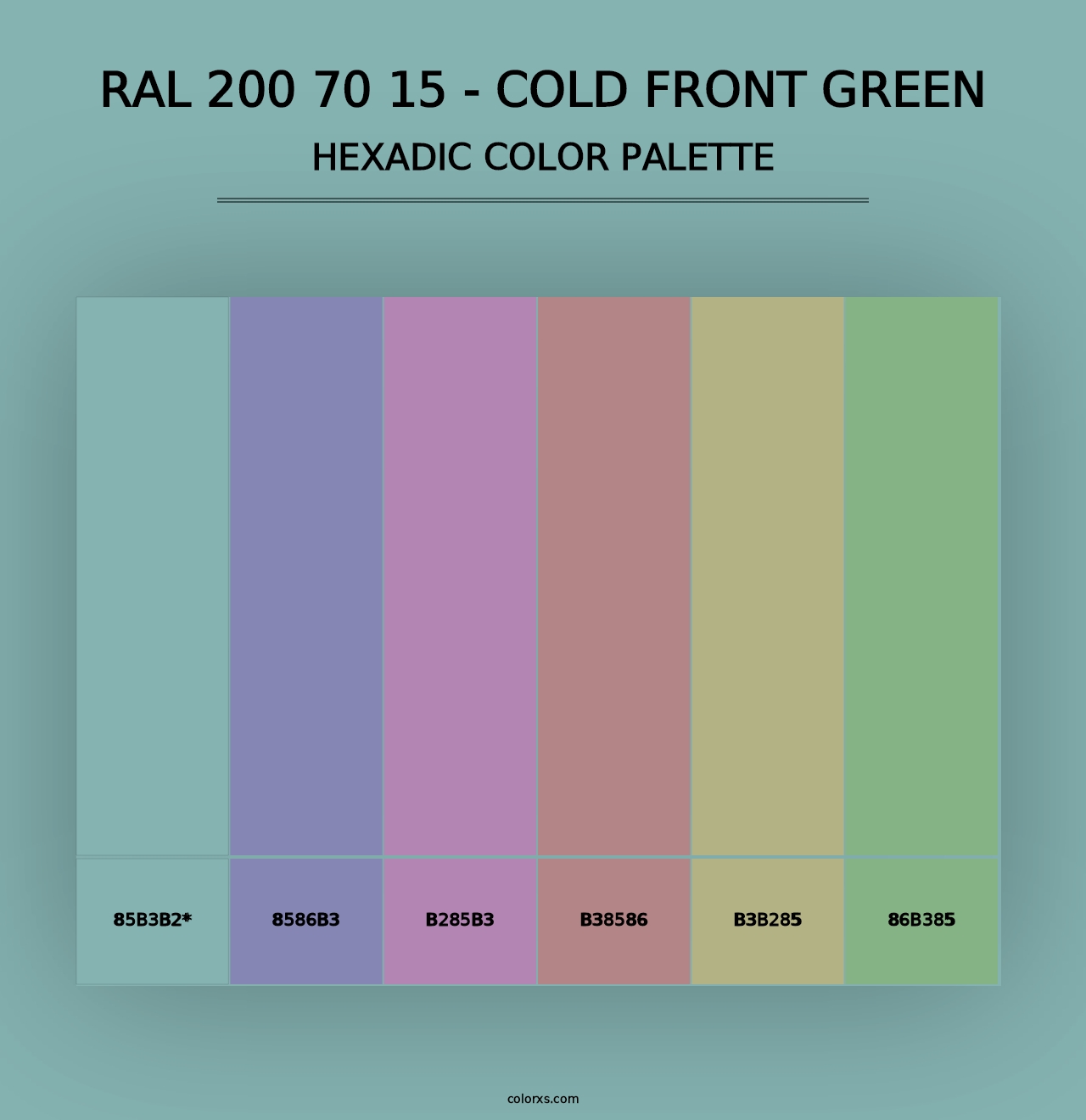 RAL 200 70 15 - Cold Front Green - Hexadic Color Palette