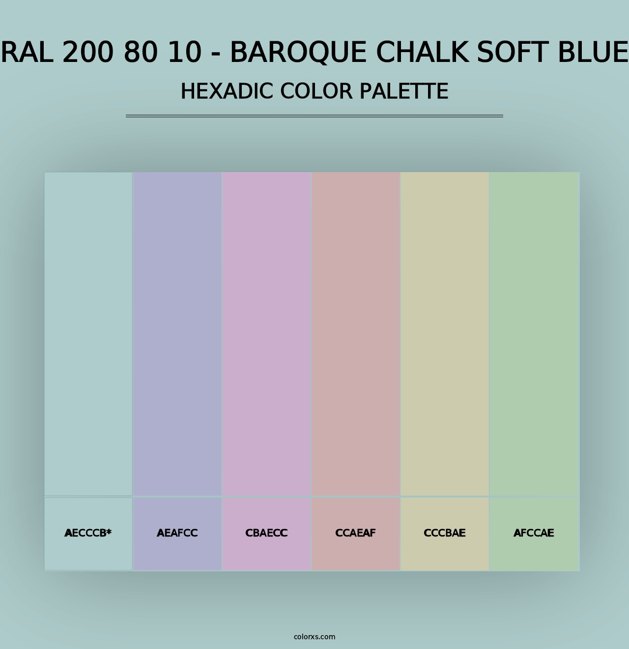 RAL 200 80 10 - Baroque Chalk Soft Blue - Hexadic Color Palette