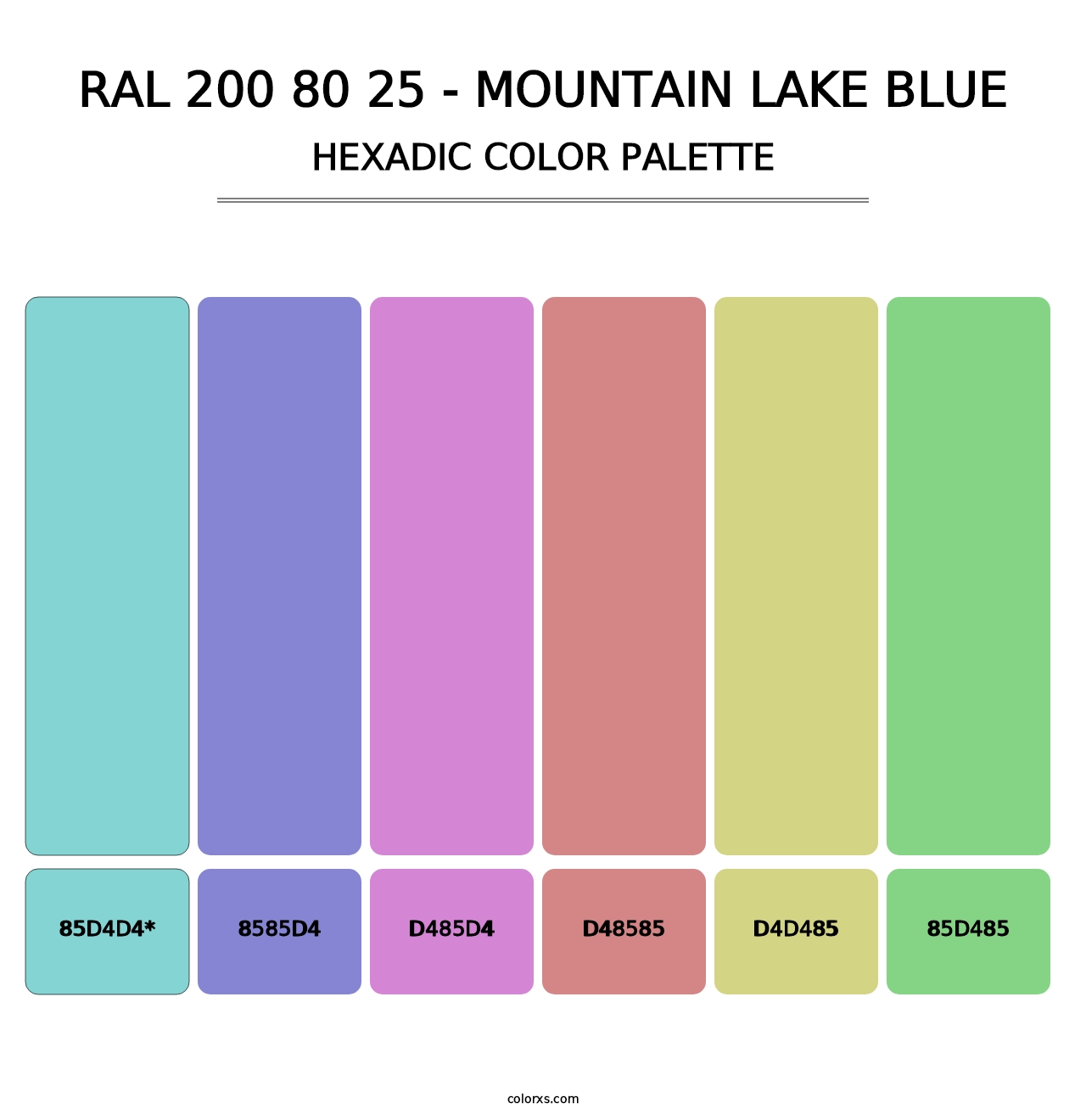 RAL 200 80 25 - Mountain Lake Blue - Hexadic Color Palette