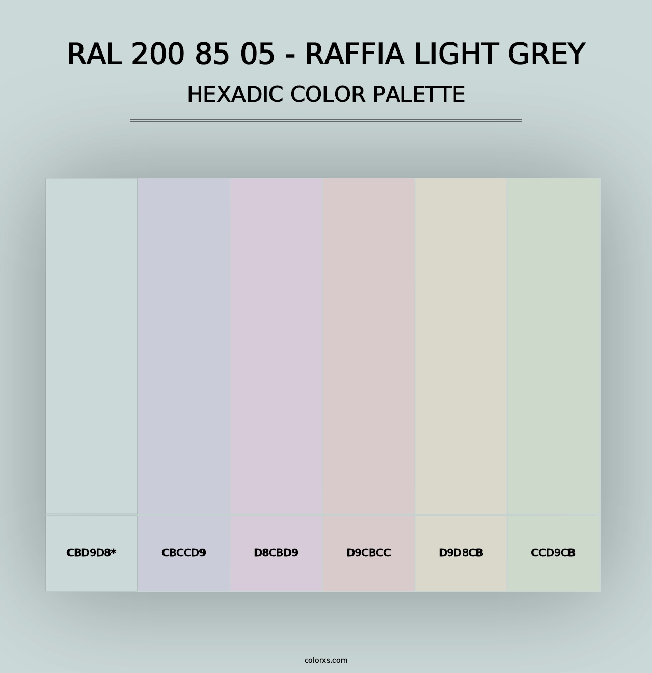 RAL 200 85 05 - Raffia Light Grey - Hexadic Color Palette