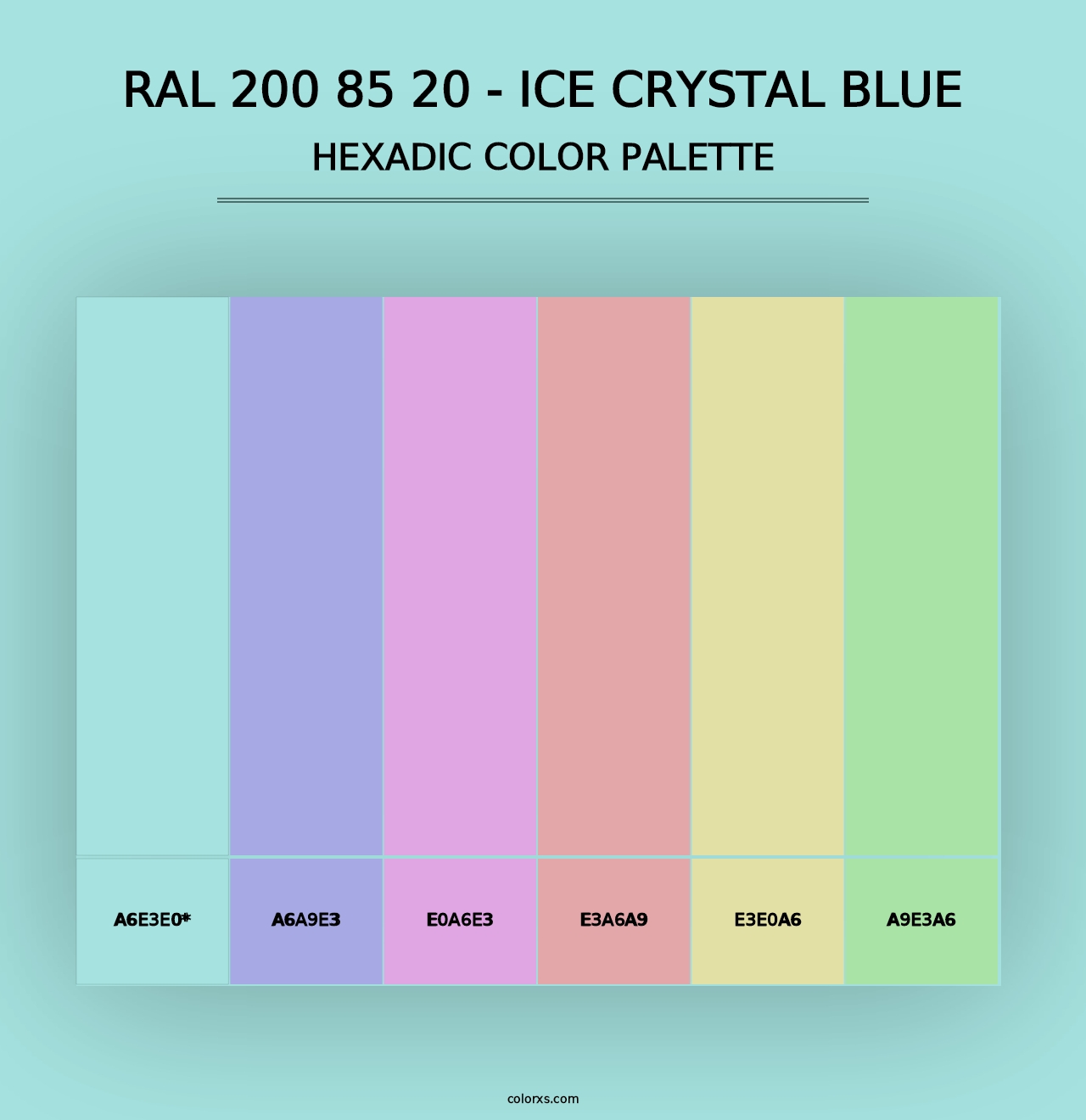 RAL 200 85 20 - Ice Crystal Blue - Hexadic Color Palette