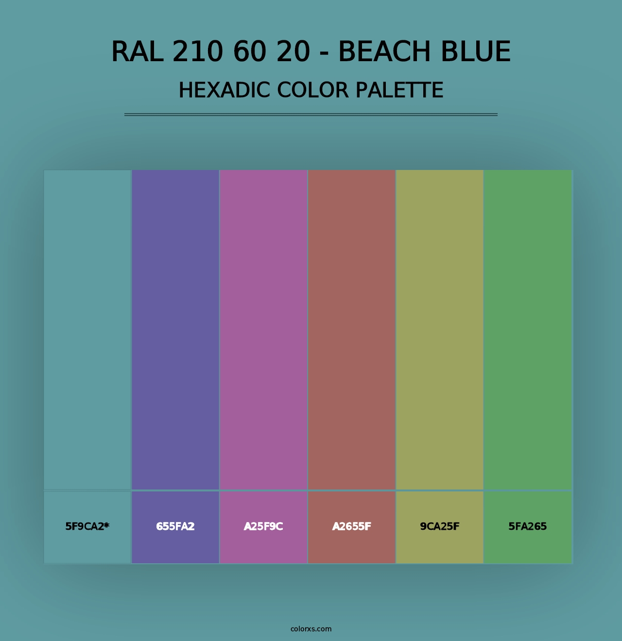 RAL 210 60 20 - Beach Blue - Hexadic Color Palette