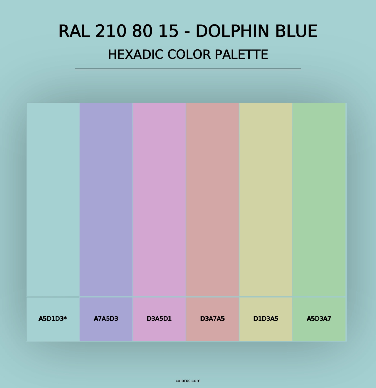 RAL 210 80 15 - Dolphin Blue - Hexadic Color Palette