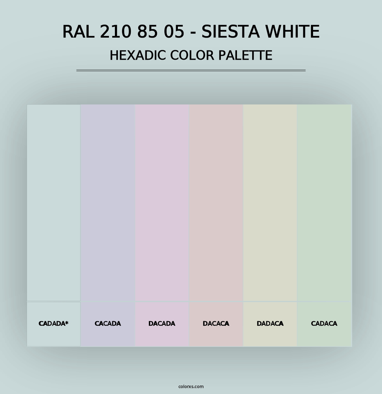 RAL 210 85 05 - Siesta White - Hexadic Color Palette