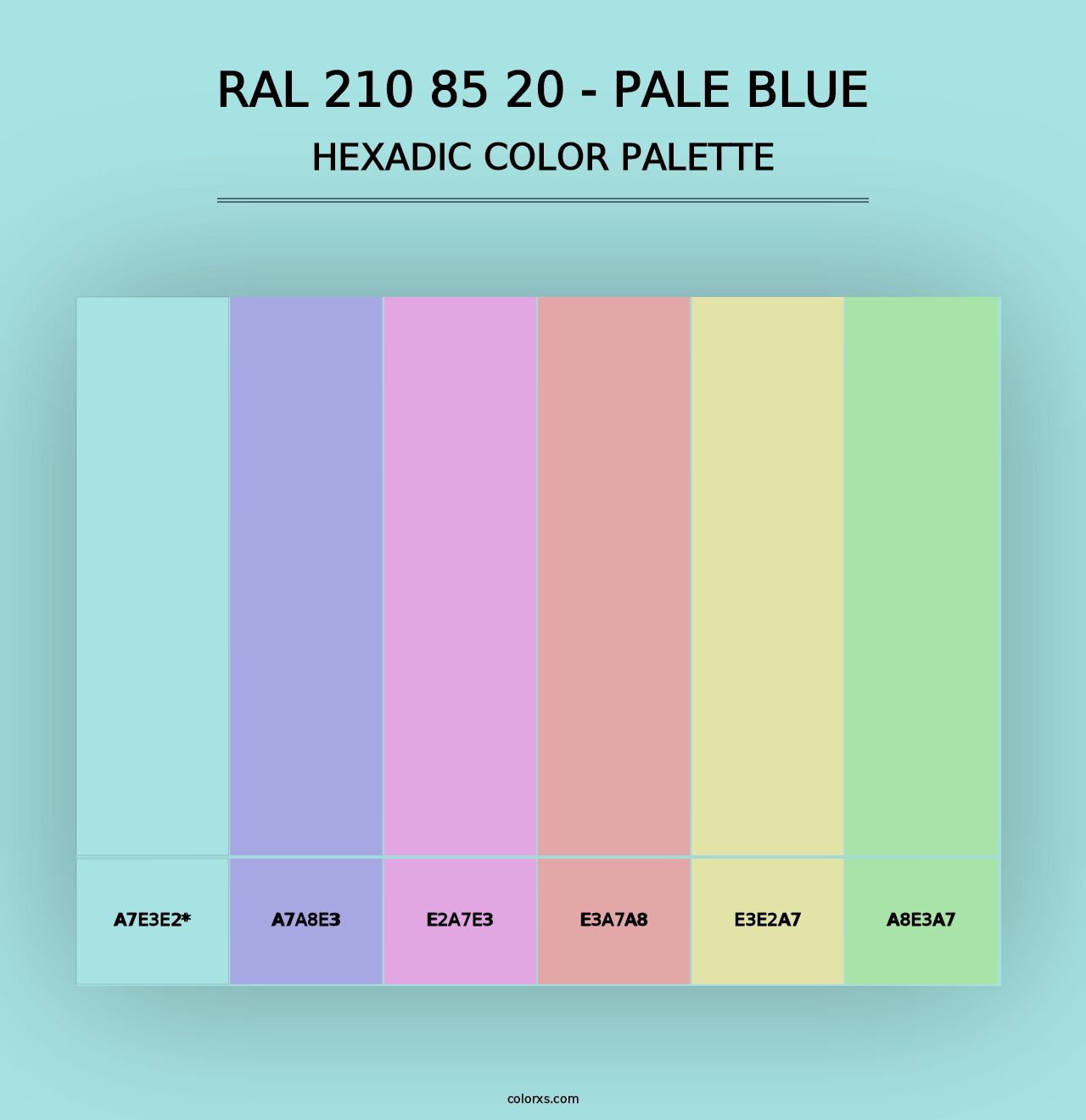 RAL 210 85 20 - Pale Blue - Hexadic Color Palette