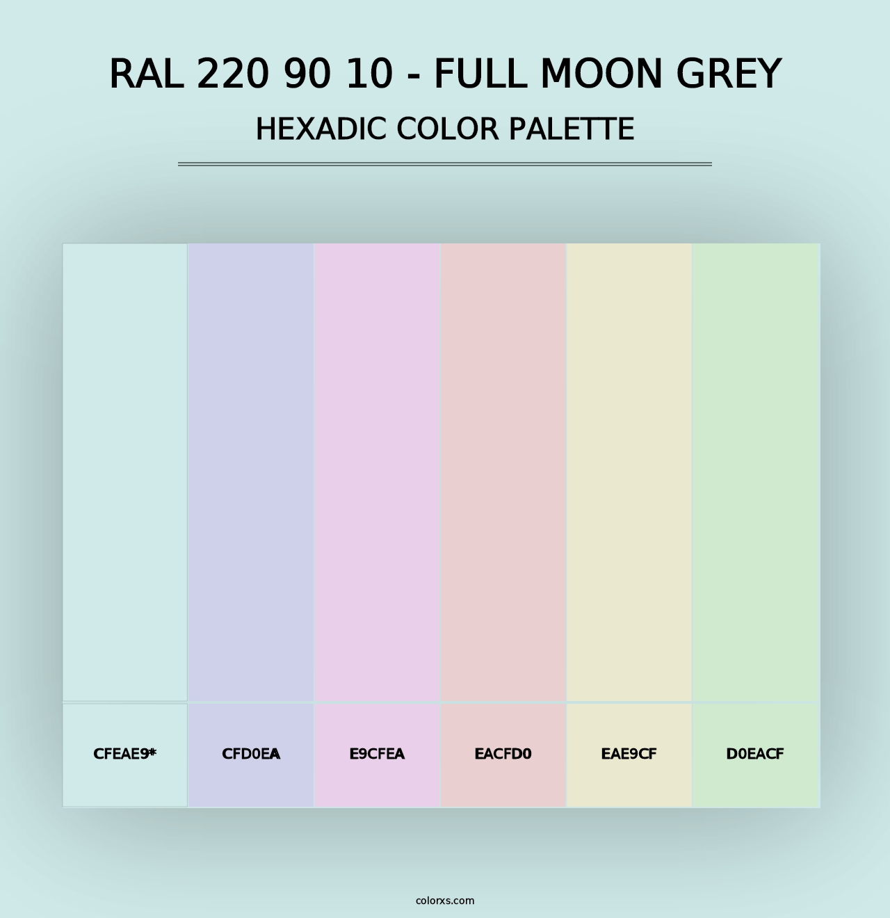 RAL 220 90 10 - Full Moon Grey - Hexadic Color Palette