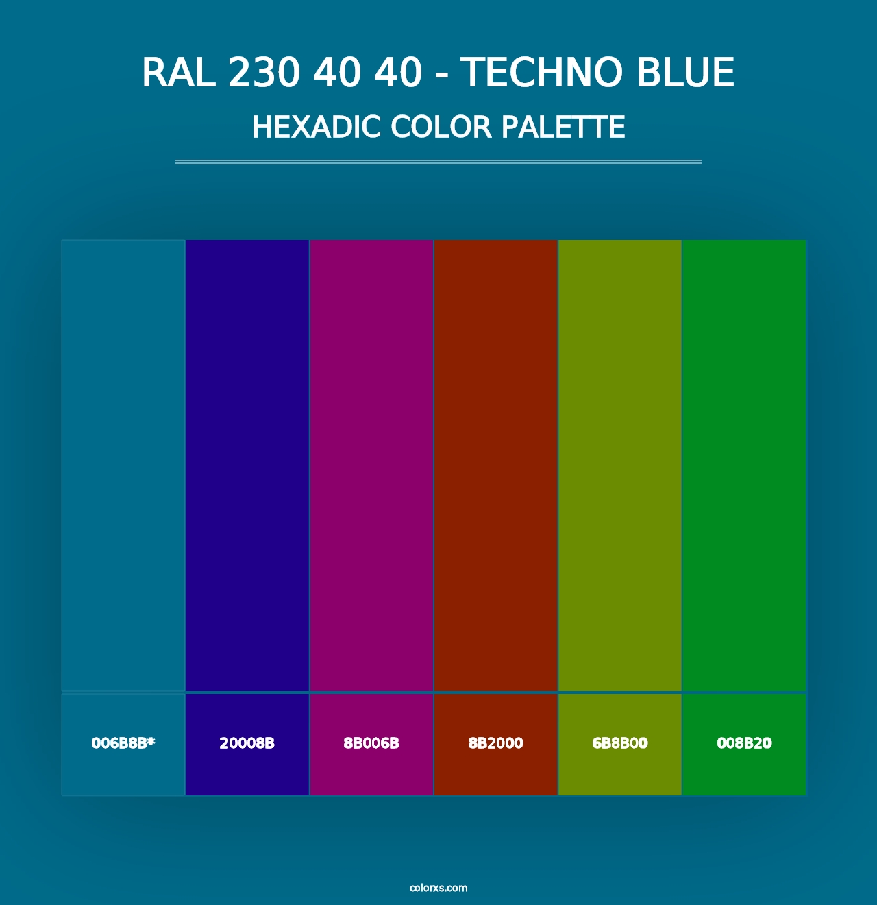 RAL 230 40 40 - Techno Blue - Hexadic Color Palette