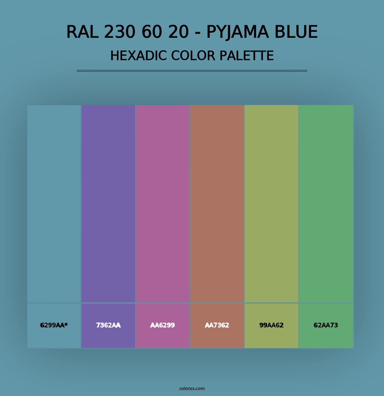 RAL 230 60 20 - Pyjama Blue - Hexadic Color Palette