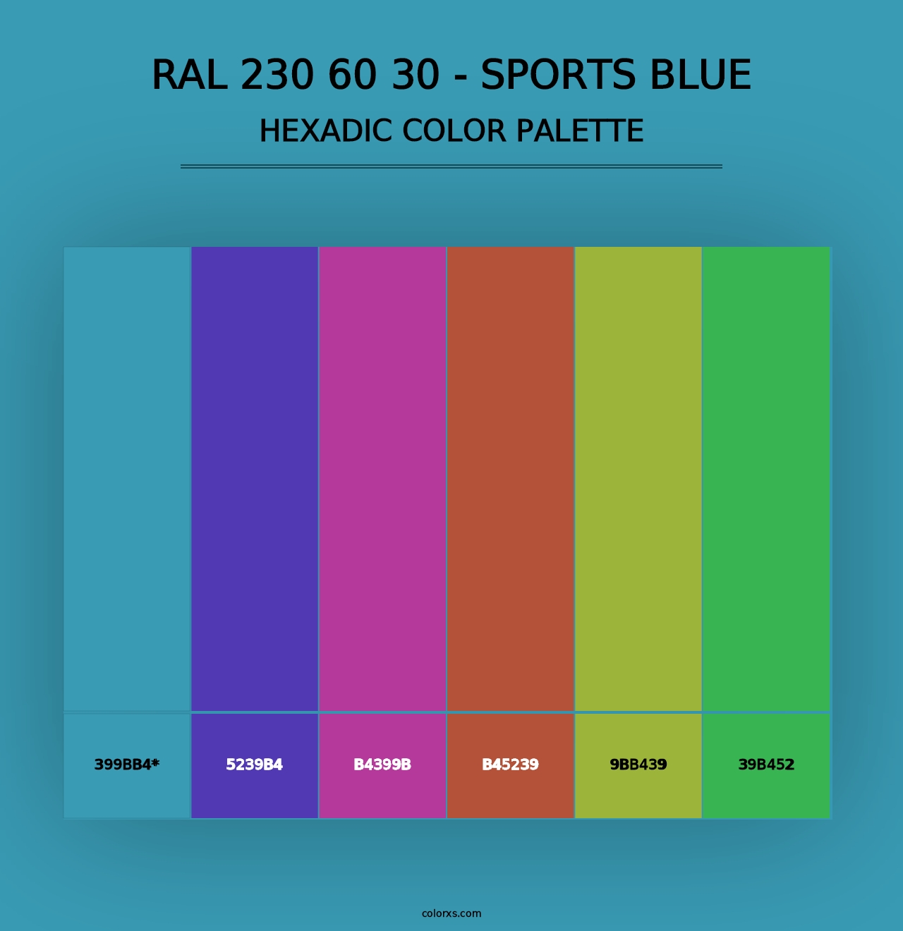 RAL 230 60 30 - Sports Blue - Hexadic Color Palette