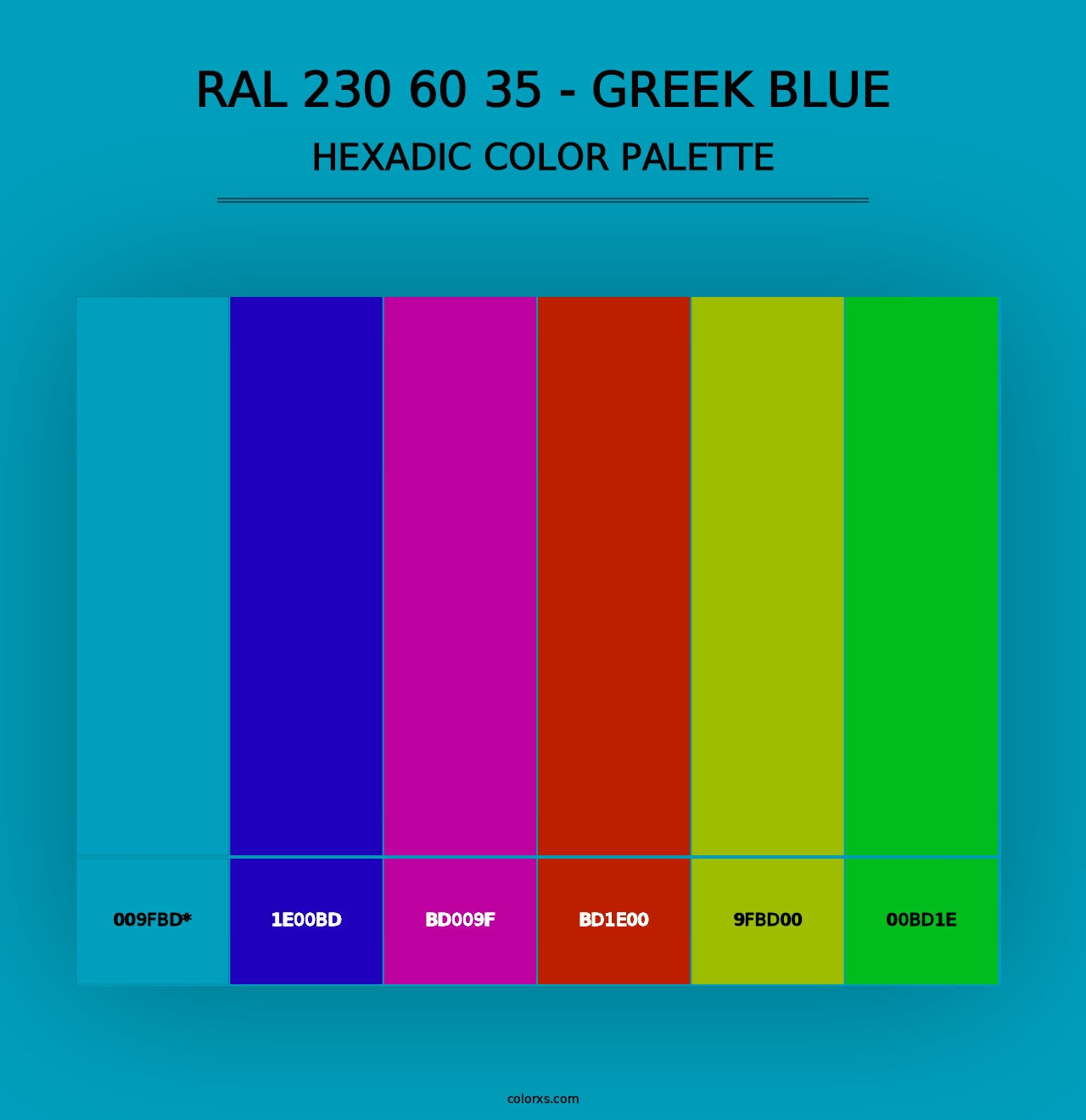 RAL 230 60 35 - Greek Blue - Hexadic Color Palette