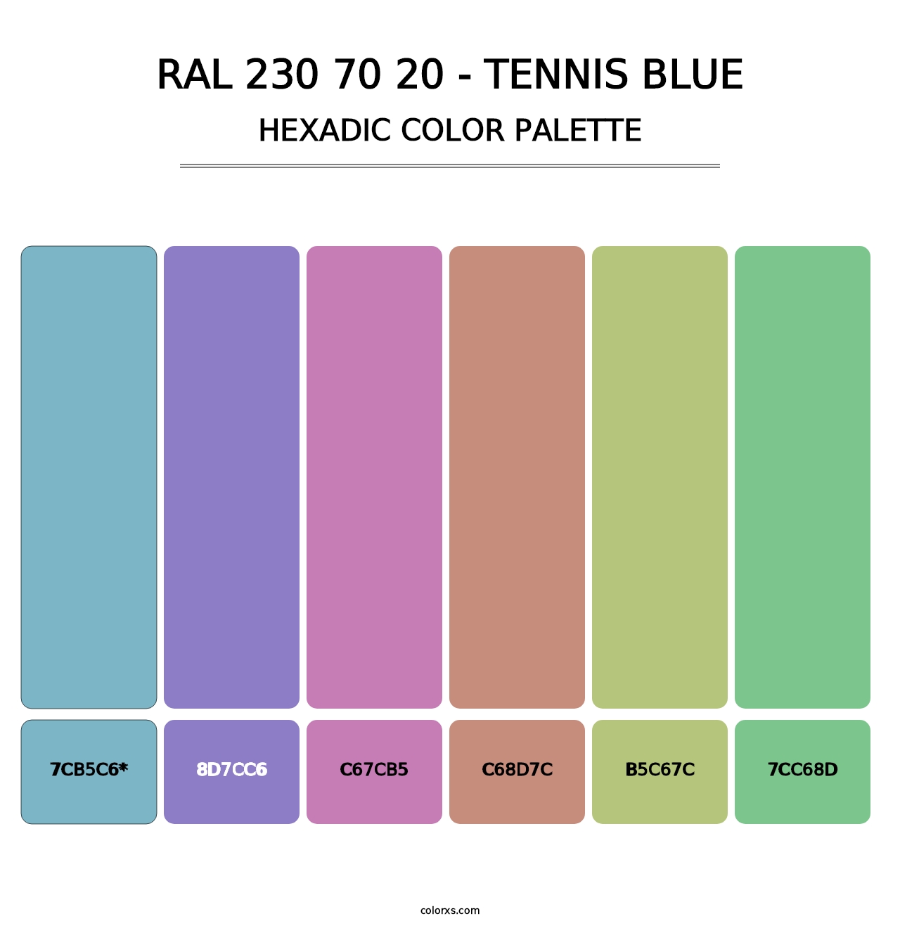 RAL 230 70 20 - Tennis Blue - Hexadic Color Palette