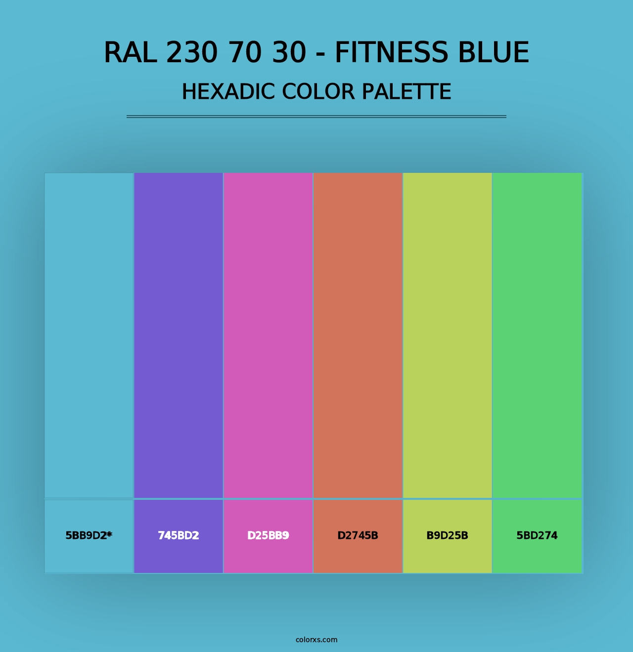 RAL 230 70 30 - Fitness Blue - Hexadic Color Palette