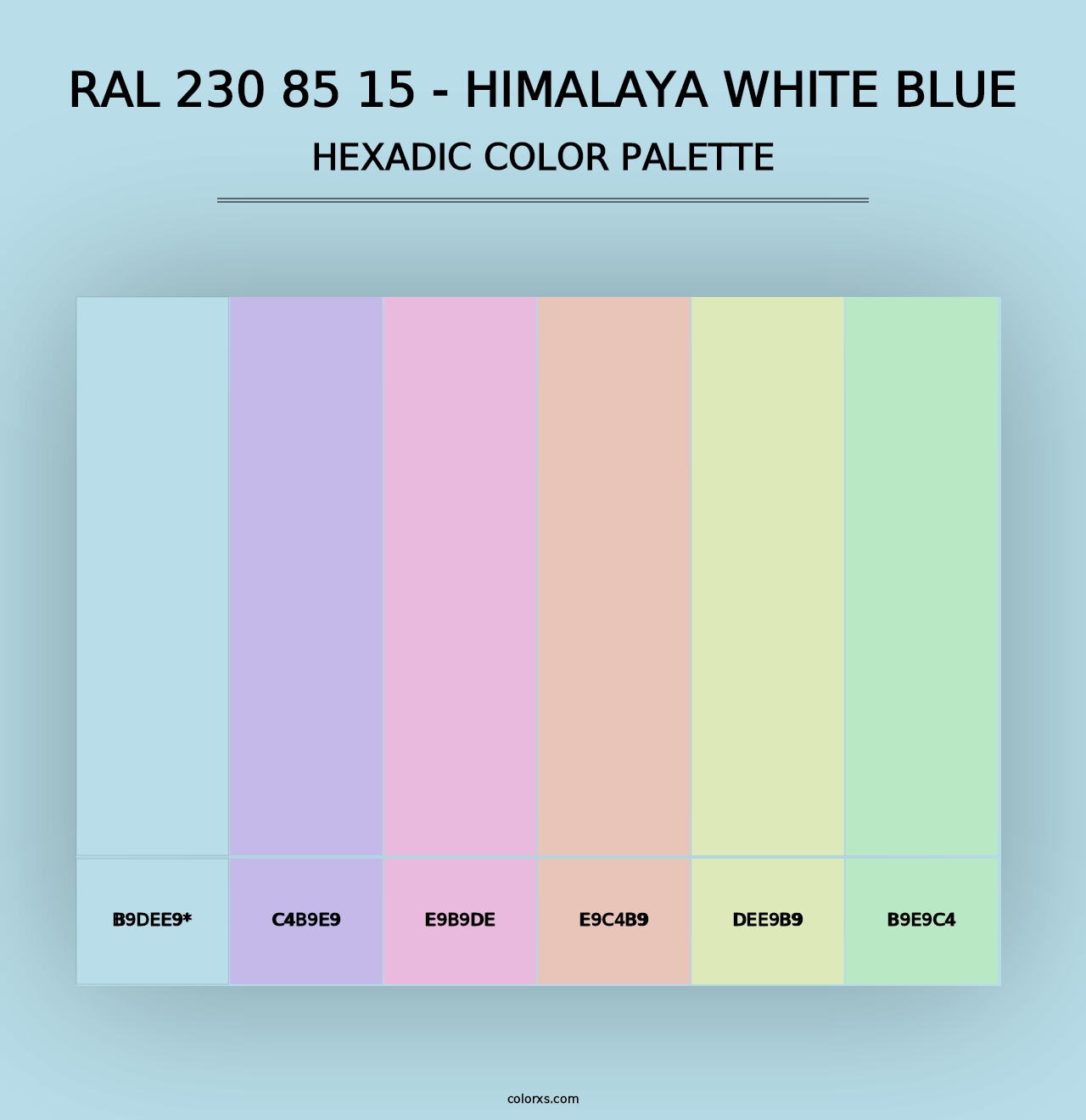 RAL 230 85 15 - Himalaya White Blue - Hexadic Color Palette