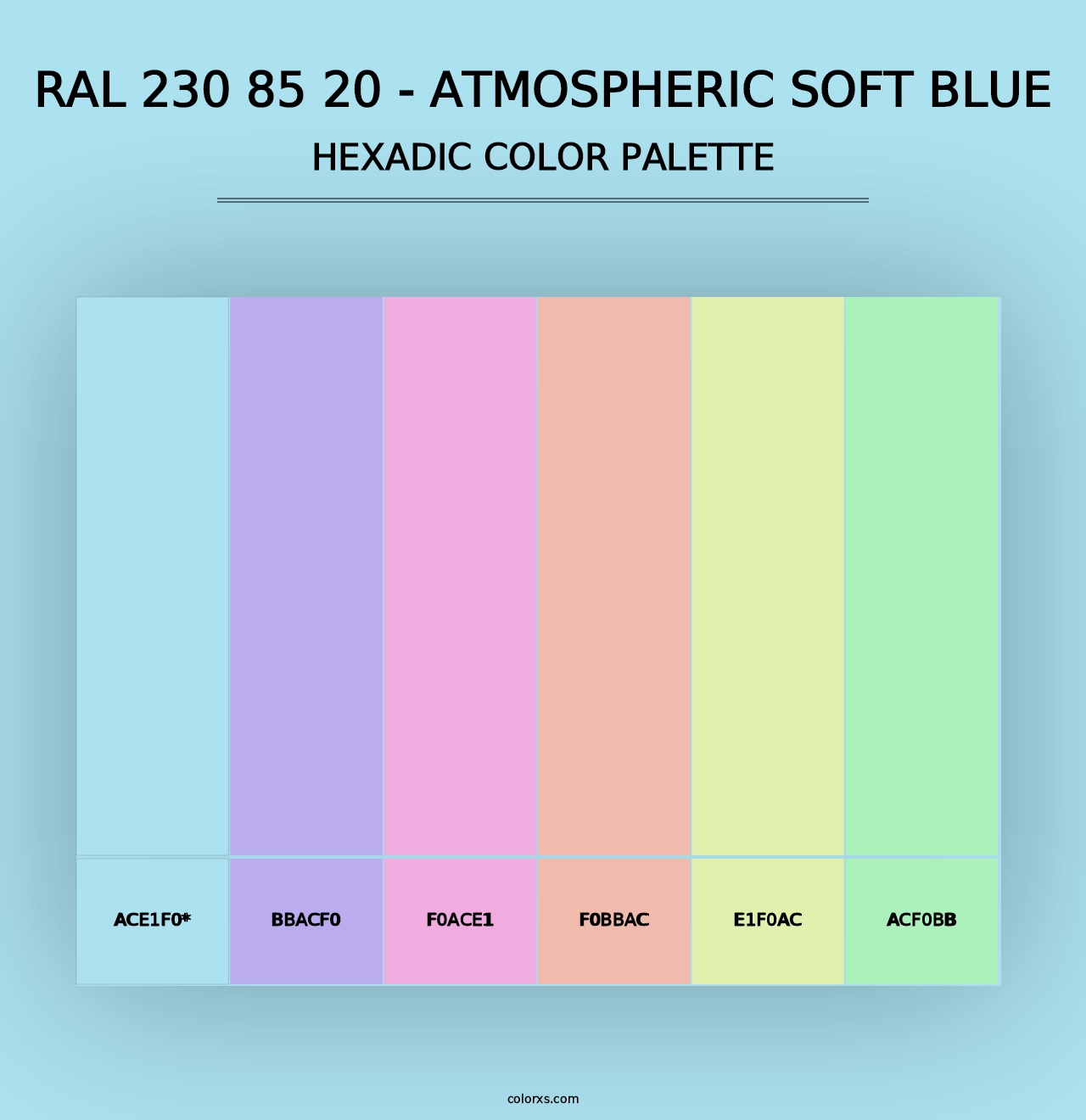 RAL 230 85 20 - Atmospheric Soft Blue - Hexadic Color Palette