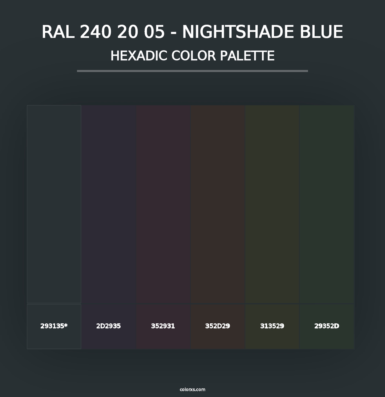 RAL 240 20 05 - Nightshade Blue - Hexadic Color Palette