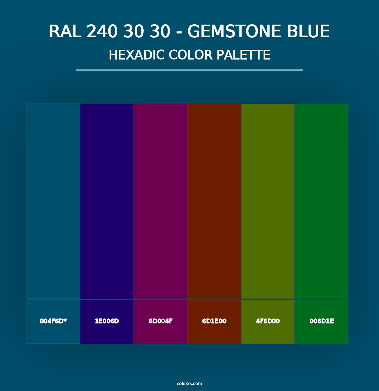 RAL 240 30 30 - Gemstone Blue - Hexadic Color Palette