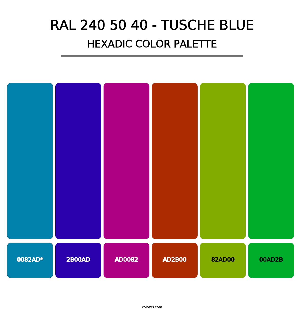 RAL 240 50 40 - Tusche Blue - Hexadic Color Palette