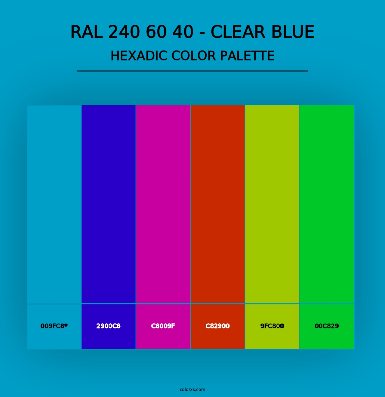 RAL 240 60 40 - Clear Blue - Hexadic Color Palette