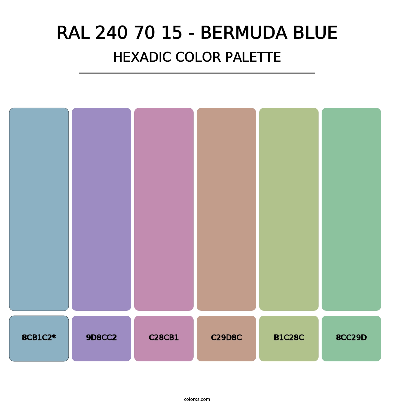 RAL 240 70 15 - Bermuda Blue - Hexadic Color Palette