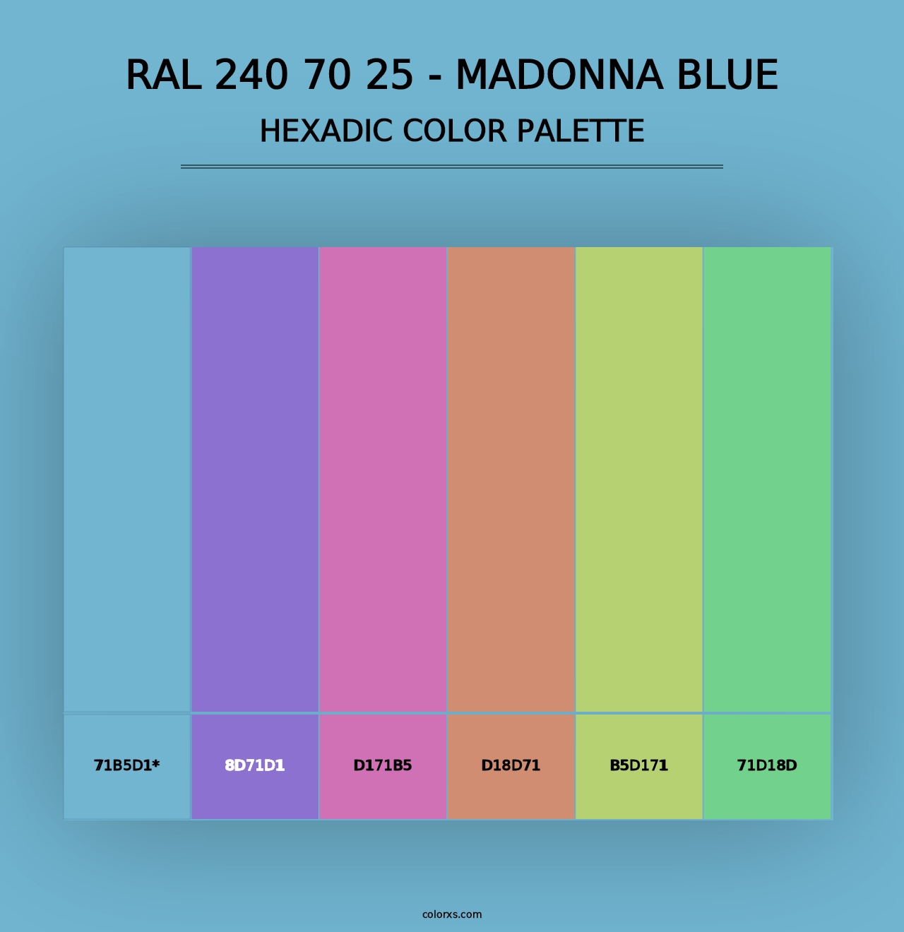 RAL 240 70 25 - Madonna Blue - Hexadic Color Palette