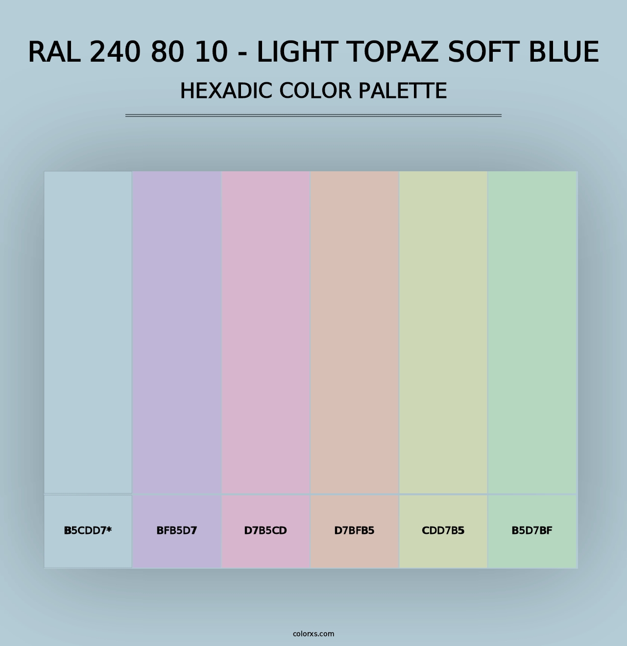 RAL 240 80 10 - Light Topaz Soft Blue - Hexadic Color Palette