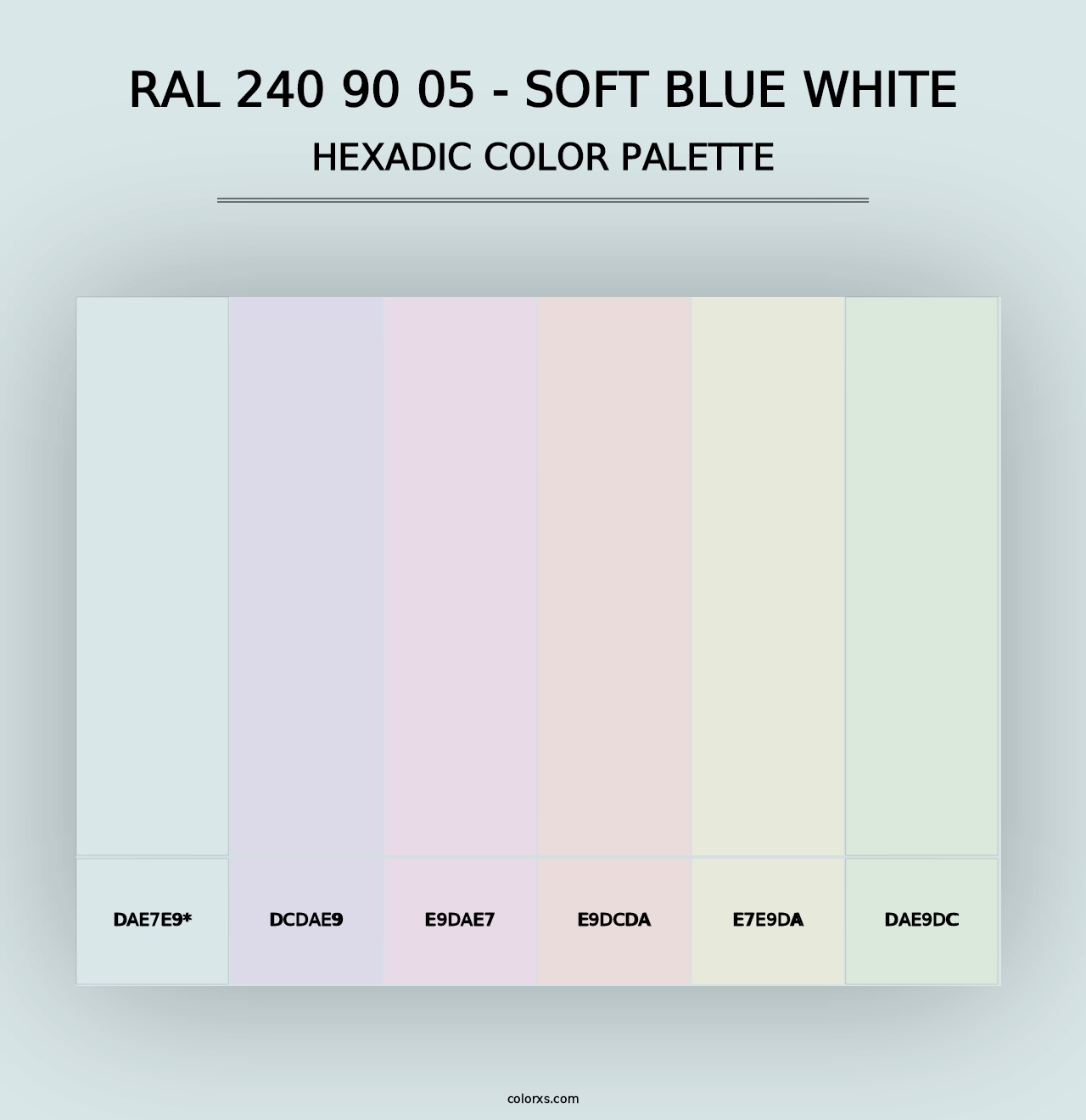 RAL 240 90 05 - Soft Blue White - Hexadic Color Palette