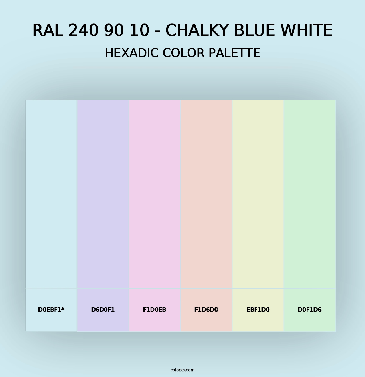 RAL 240 90 10 - Chalky Blue White - Hexadic Color Palette