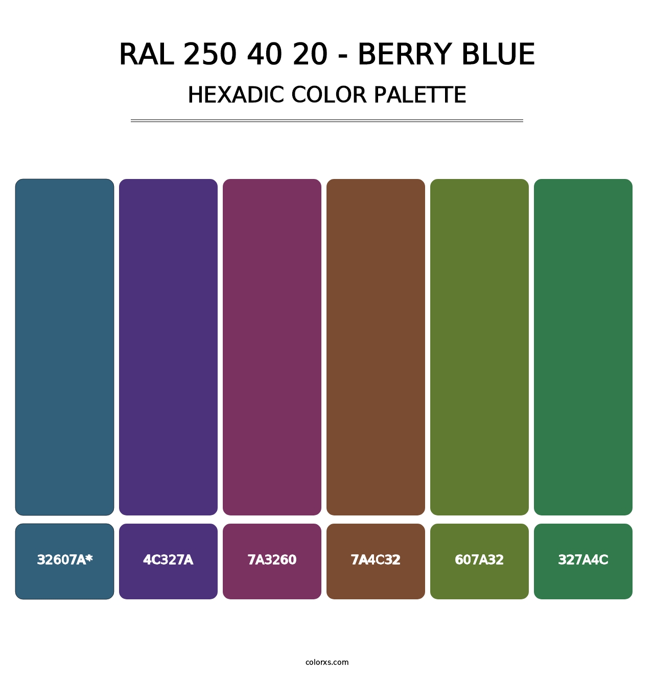 RAL 250 40 20 - Berry Blue - Hexadic Color Palette