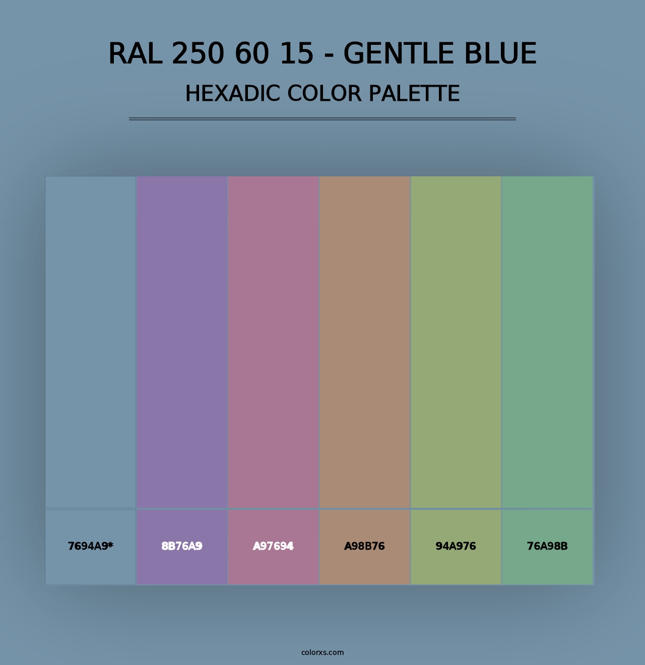 RAL 250 60 15 - Gentle Blue - Hexadic Color Palette