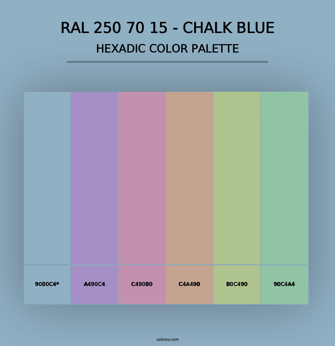 RAL 250 70 15 - Chalk Blue - Hexadic Color Palette