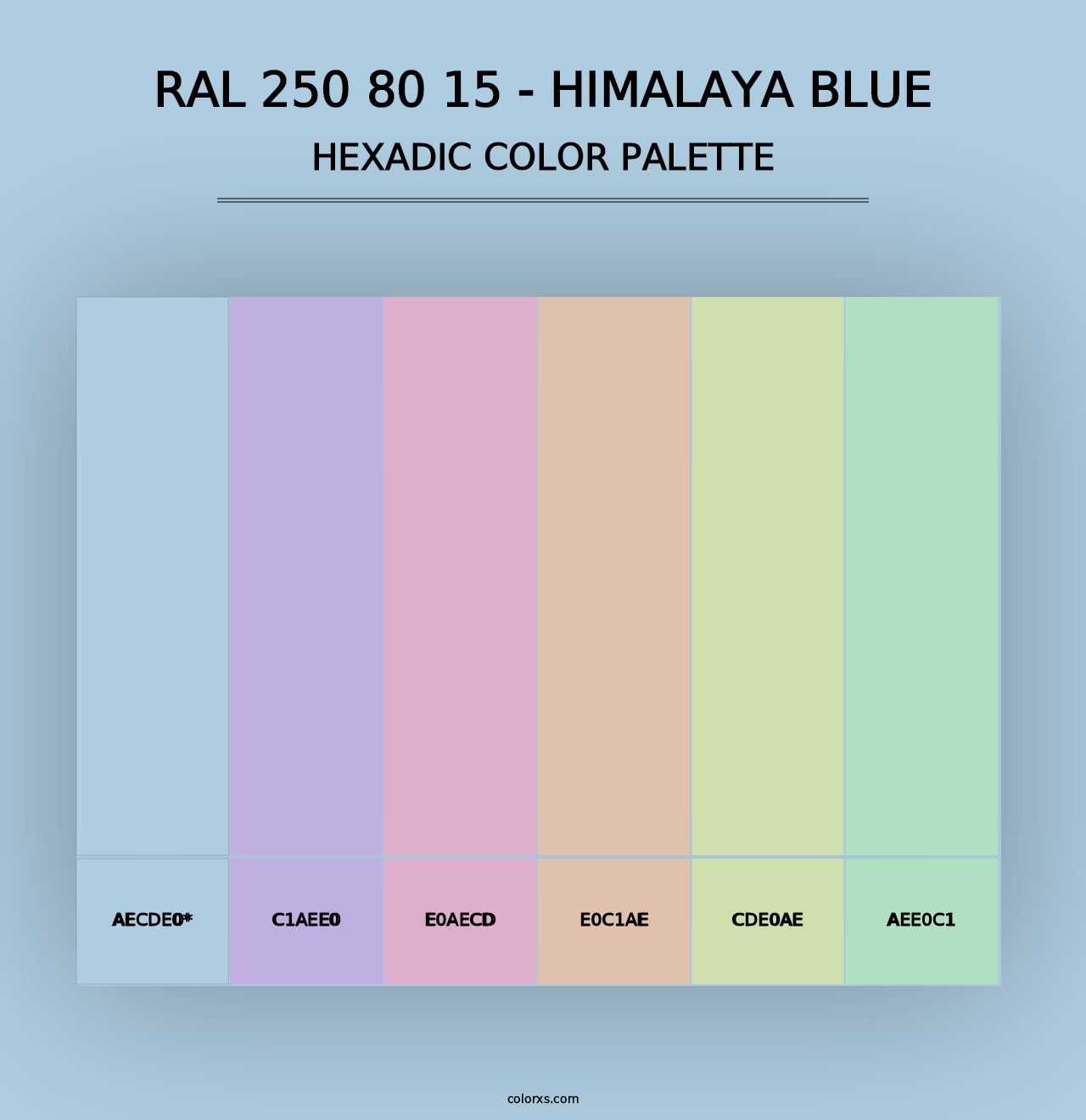 RAL 250 80 15 - Himalaya Blue - Hexadic Color Palette