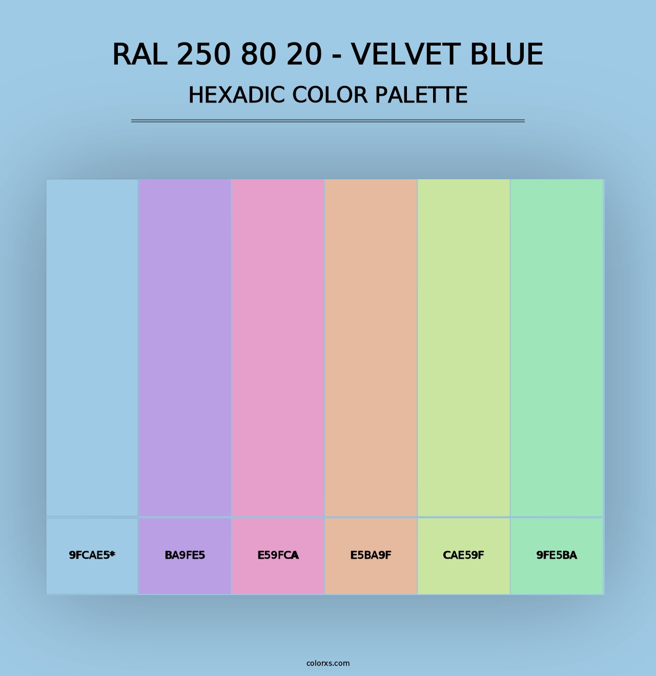 RAL 250 80 20 - Velvet Blue - Hexadic Color Palette