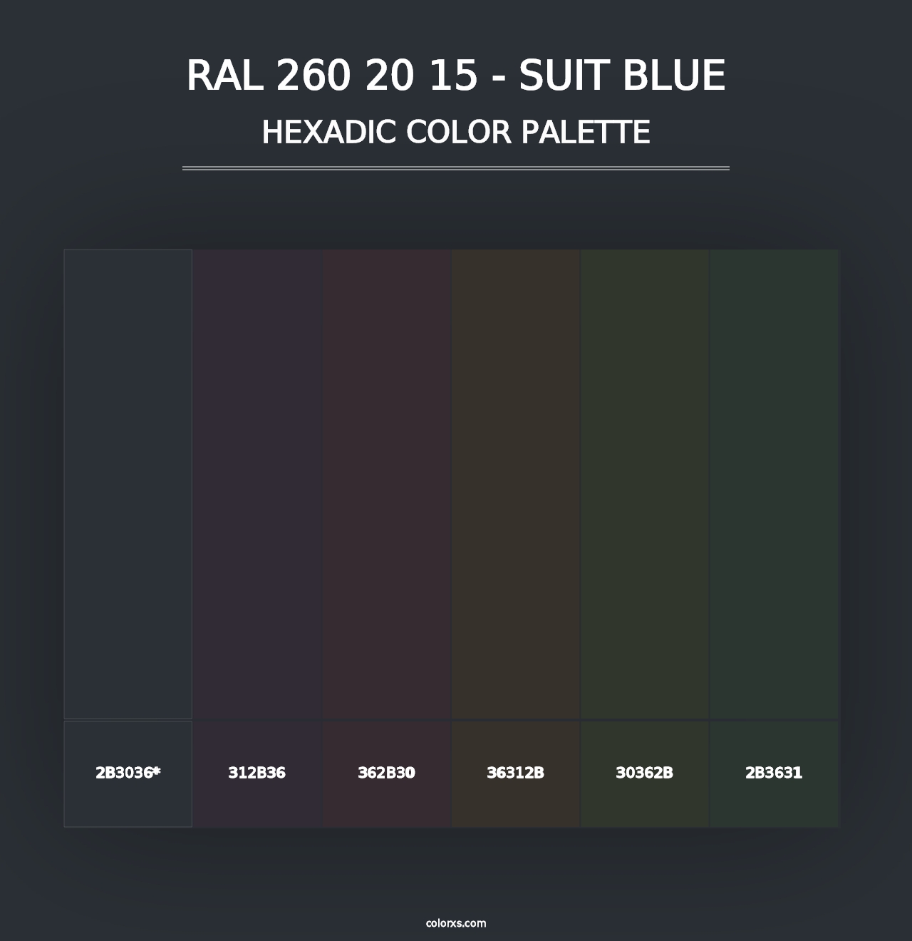 RAL 260 20 15 - Suit Blue - Hexadic Color Palette