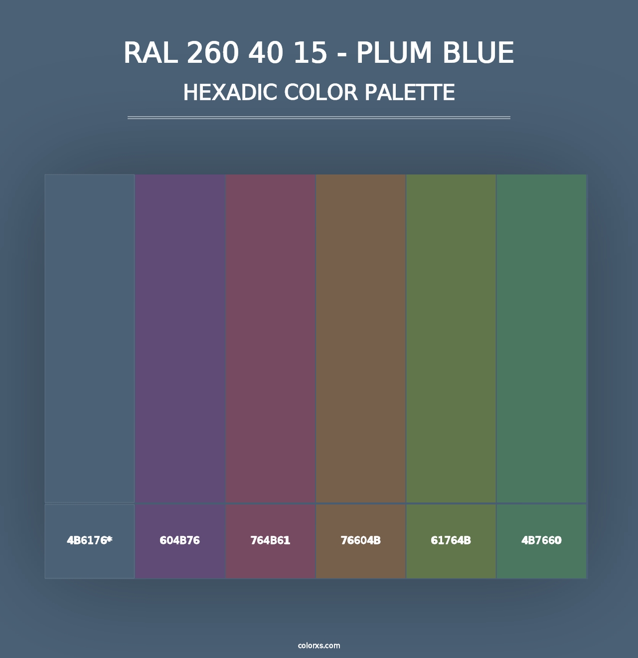 RAL 260 40 15 - Plum Blue - Hexadic Color Palette