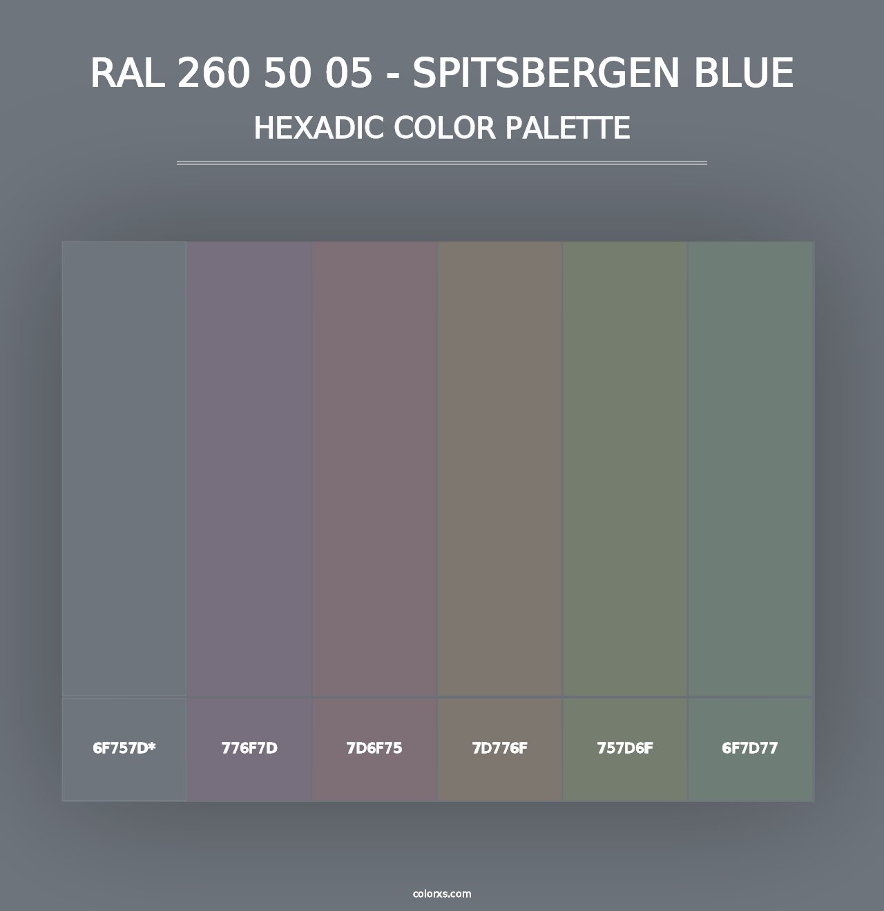 RAL 260 50 05 - Spitsbergen Blue - Hexadic Color Palette