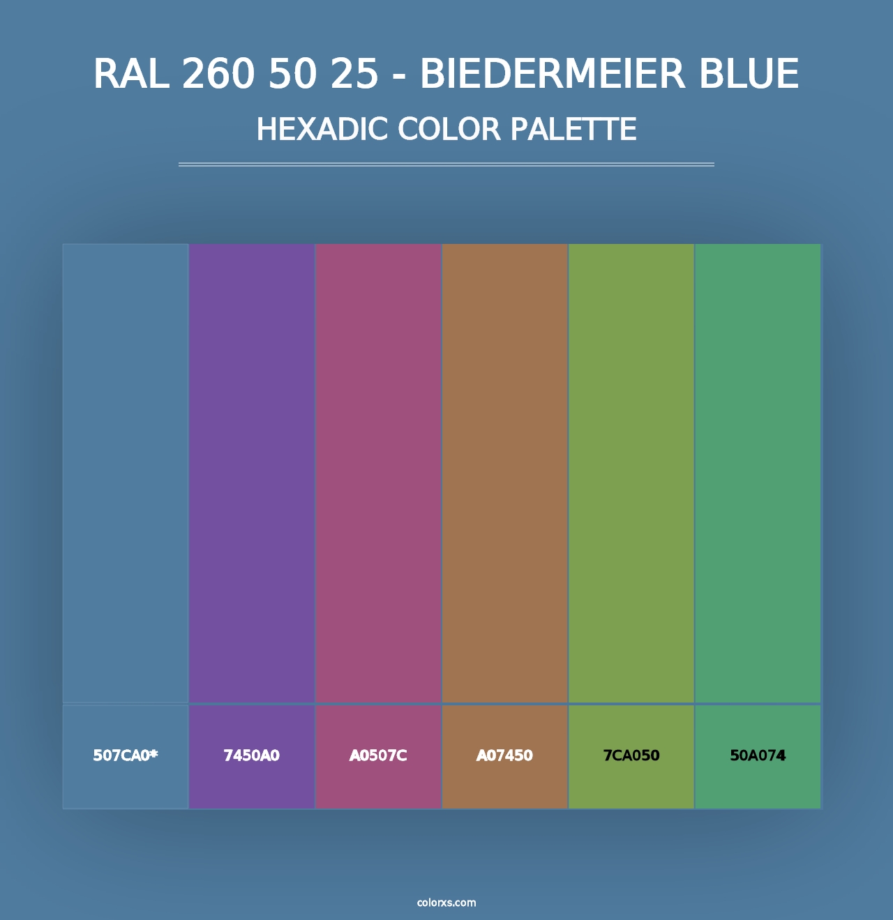 RAL 260 50 25 - Biedermeier Blue - Hexadic Color Palette