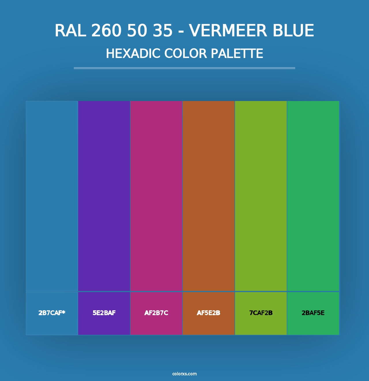 RAL 260 50 35 - Vermeer Blue - Hexadic Color Palette