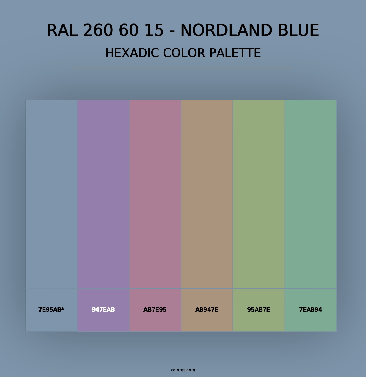 RAL 260 60 15 - Nordland Blue - Hexadic Color Palette