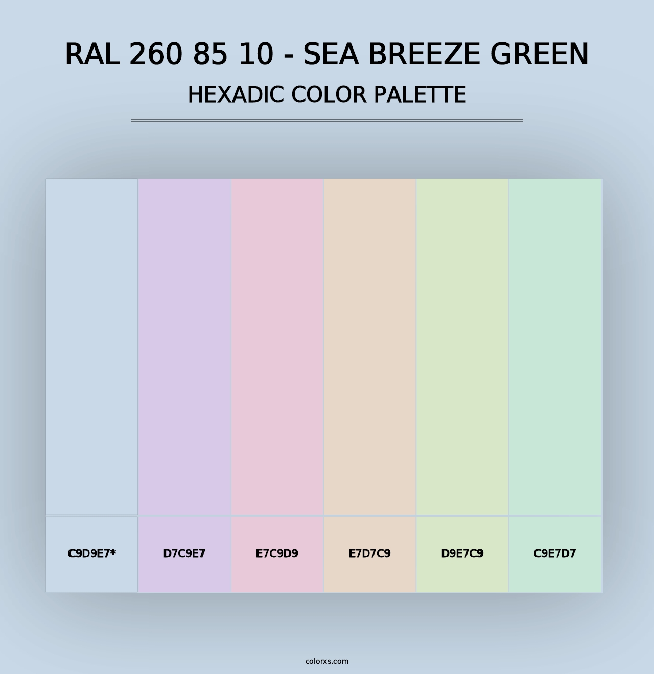 RAL 260 85 10 - Sea Breeze Green - Hexadic Color Palette