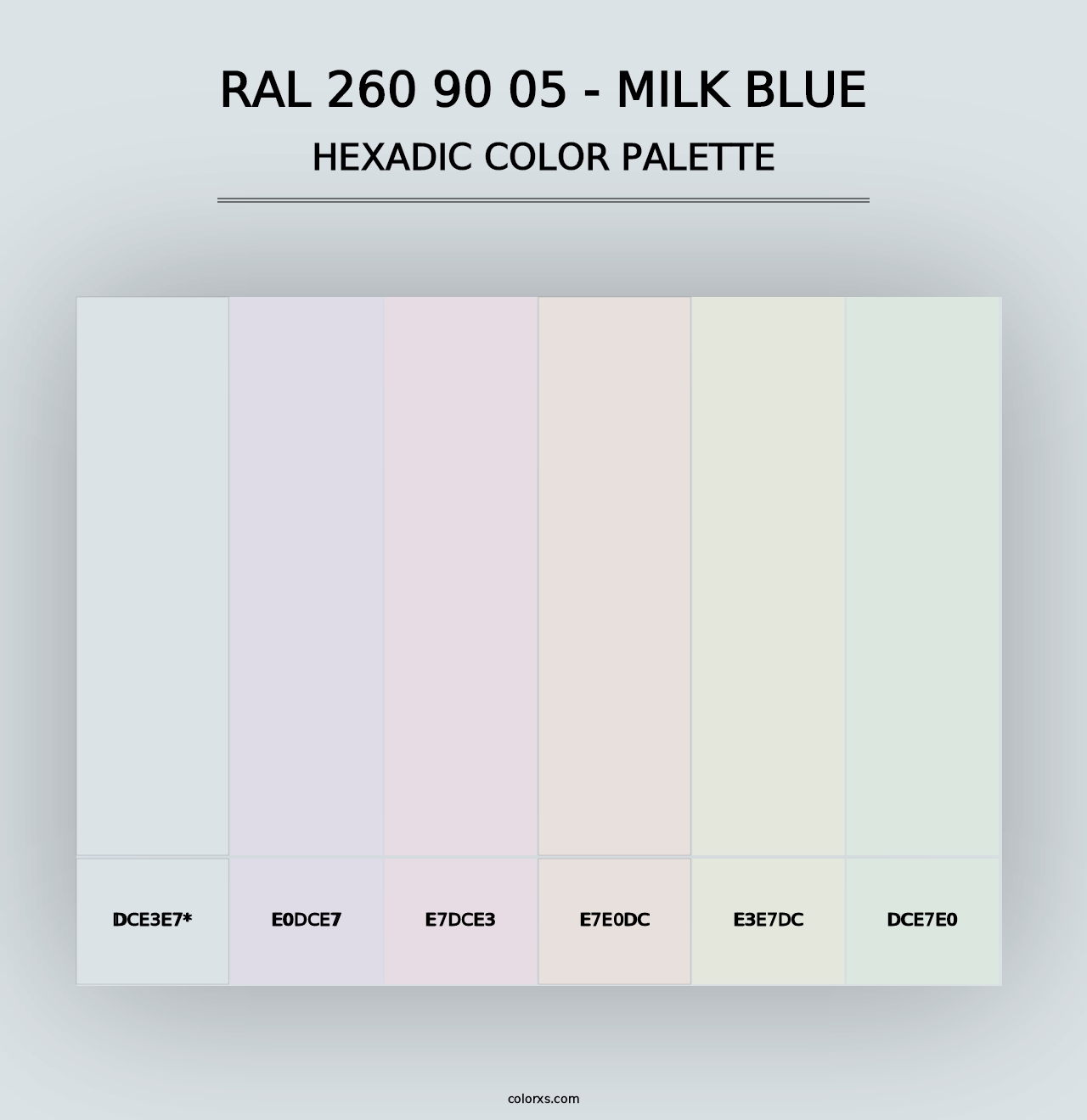 RAL 260 90 05 - Milk Blue - Hexadic Color Palette