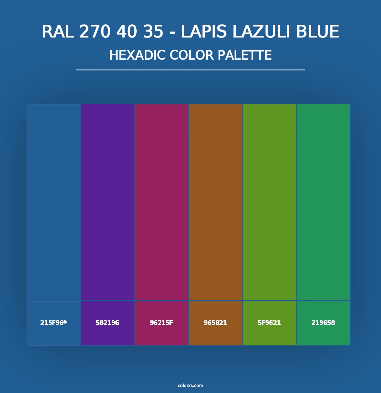 RAL 270 40 35 - Lapis Lazuli Blue - Hexadic Color Palette