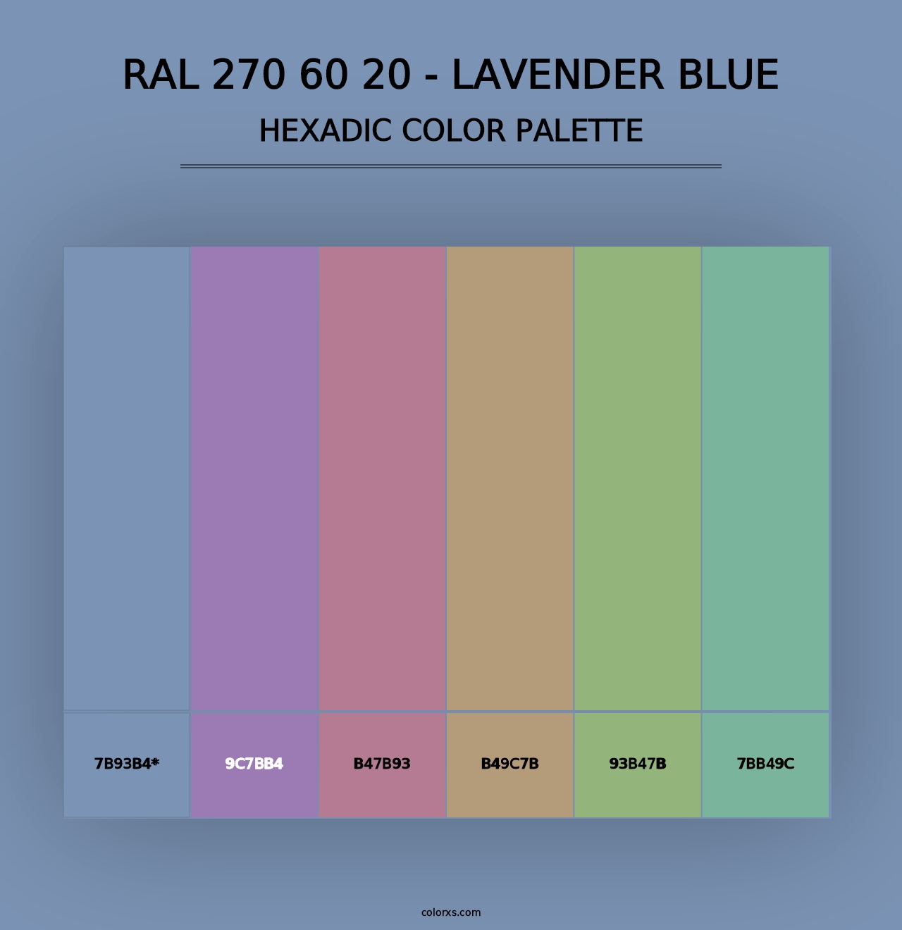 RAL 270 60 20 - Lavender Blue - Hexadic Color Palette