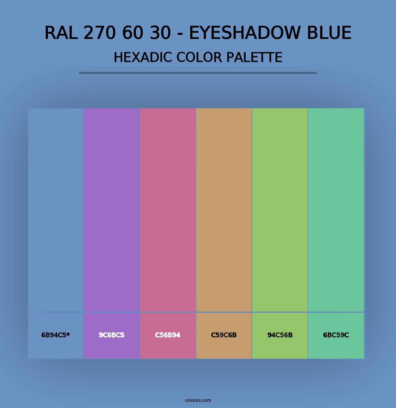 RAL 270 60 30 - Eyeshadow Blue - Hexadic Color Palette