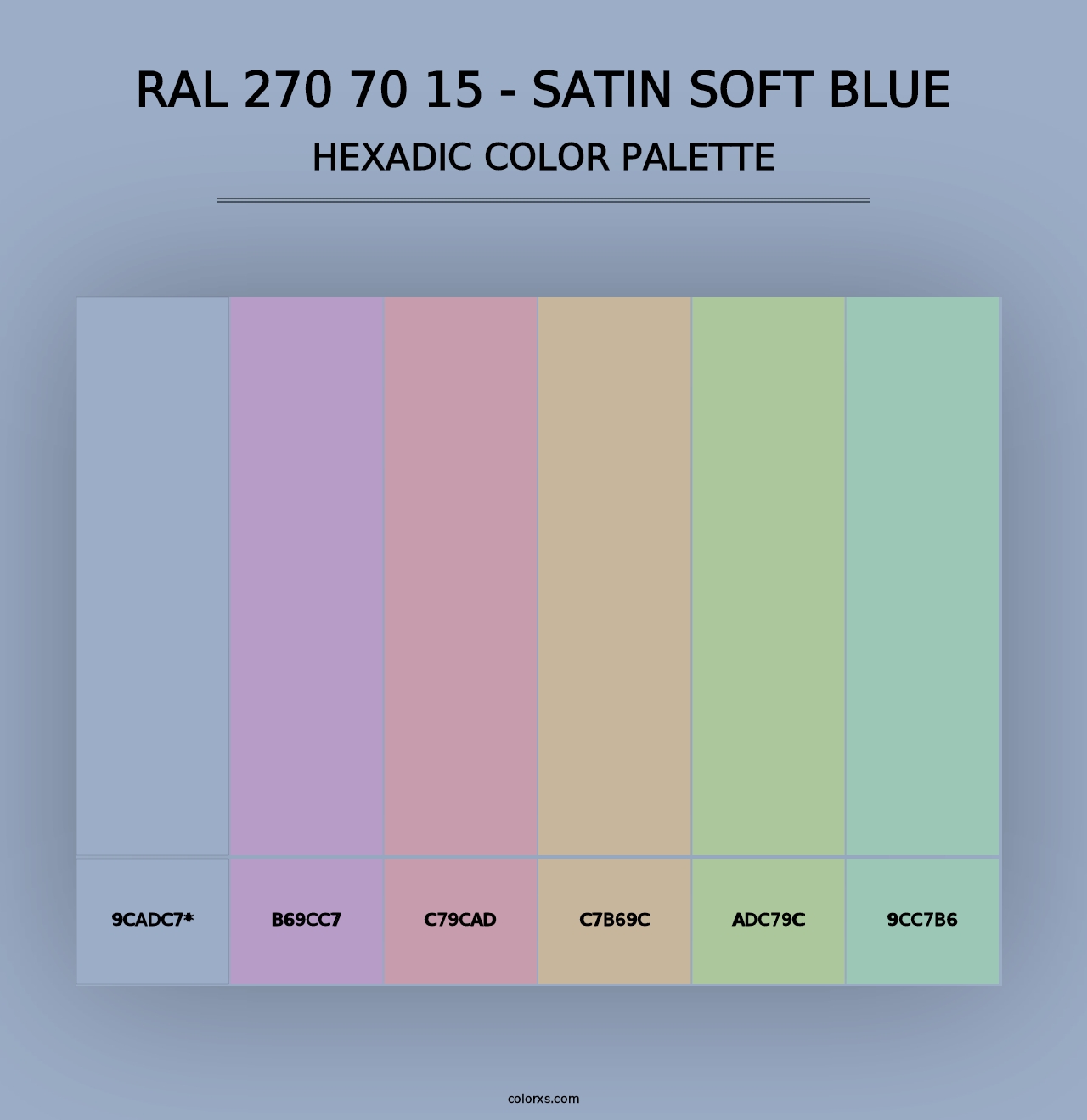 RAL 270 70 15 - Satin Soft Blue - Hexadic Color Palette