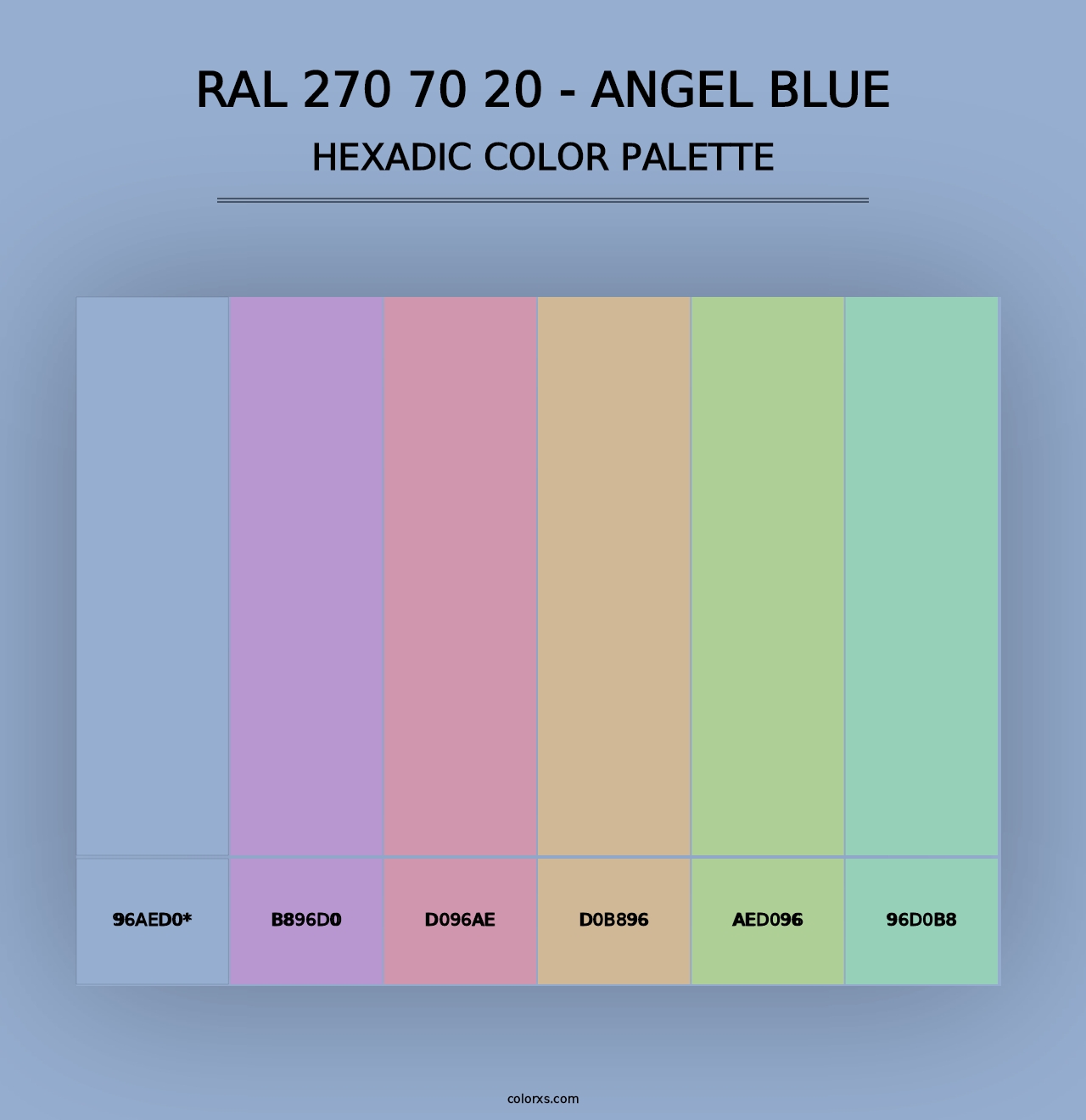 RAL 270 70 20 - Angel Blue - Hexadic Color Palette