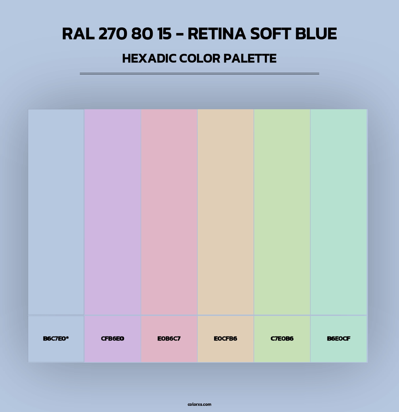 RAL 270 80 15 - Retina Soft Blue - Hexadic Color Palette