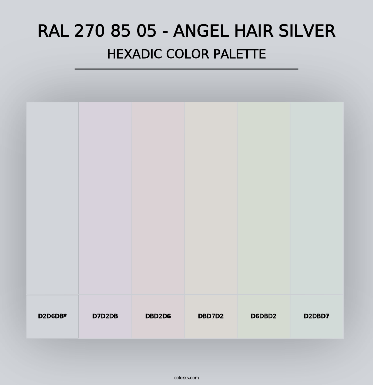 RAL 270 85 05 - Angel Hair Silver - Hexadic Color Palette