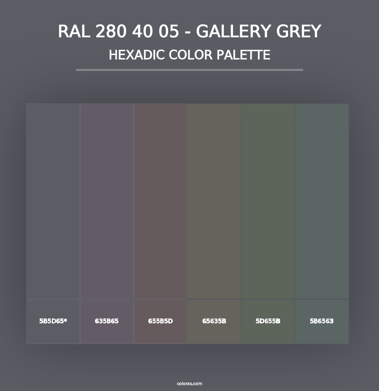 RAL 280 40 05 - Gallery Grey - Hexadic Color Palette