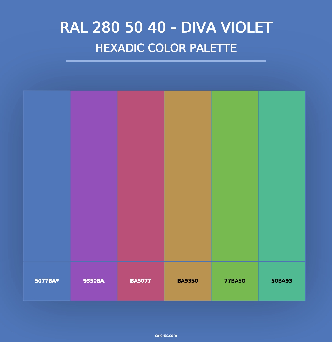 RAL 280 50 40 - Diva Violet - Hexadic Color Palette